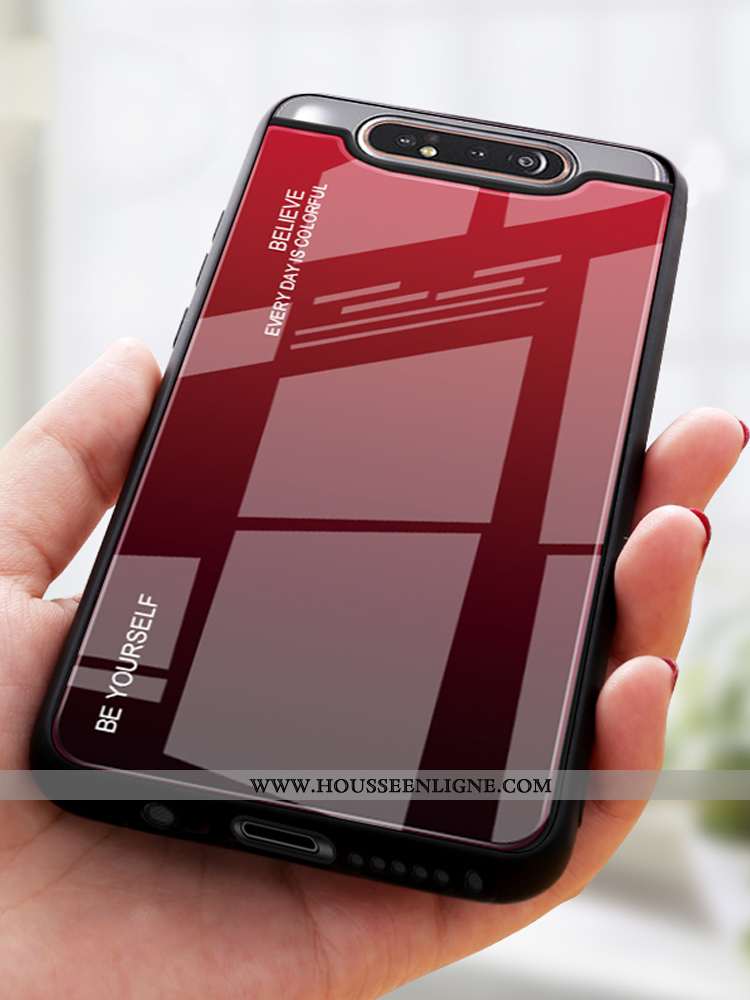 Étui Samsung Galaxy A80 Tendance Protection Petit Téléphone Portable Vert Verre Étoile Verte