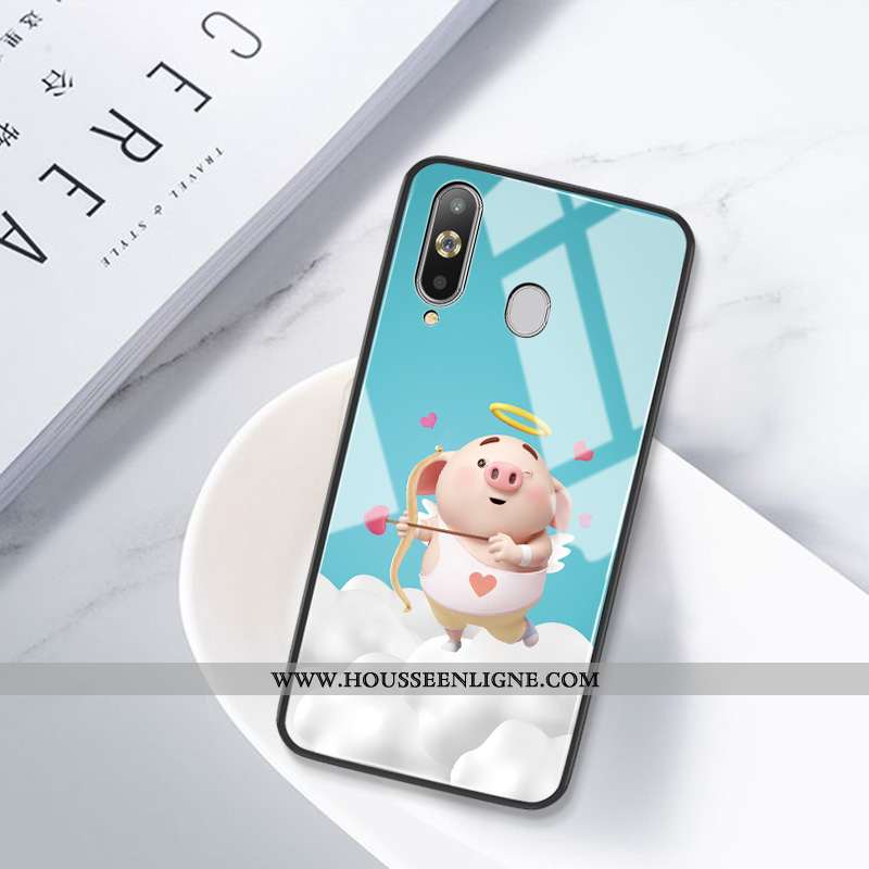 Étui Samsung Galaxy A8s Créatif Dessin Animé Nouveau Tendance Incassable Silicone Bleu