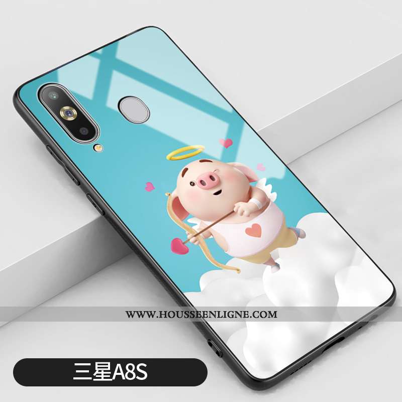 Étui Samsung Galaxy A8s Créatif Dessin Animé Nouveau Tendance Incassable Silicone Bleu