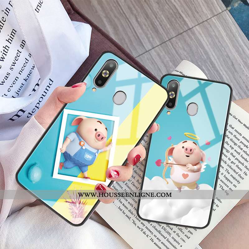 Étui Samsung Galaxy A8s Créatif Dessin Animé Nouveau Tendance Incassable Silicone Bleu