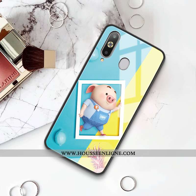 Étui Samsung Galaxy A8s Créatif Dessin Animé Nouveau Tendance Incassable Silicone Bleu