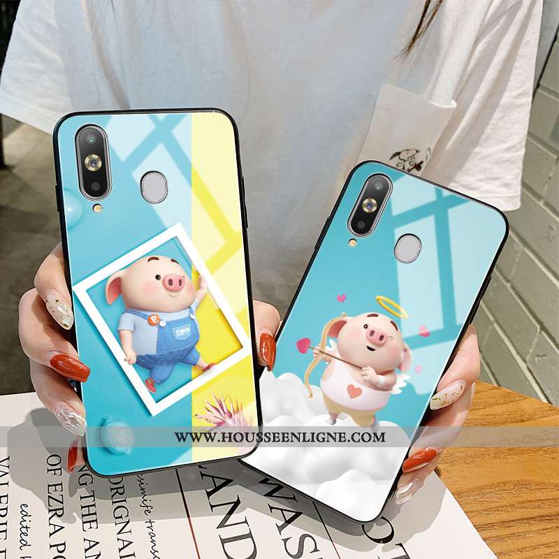 Étui Samsung Galaxy A8s Créatif Dessin Animé Nouveau Tendance Incassable Silicone Bleu