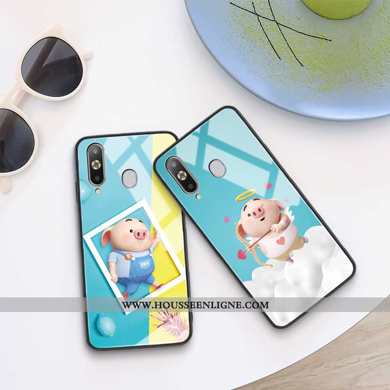 Étui Samsung Galaxy A8s Créatif Dessin Animé Nouveau Tendance Incassable Silicone Bleu