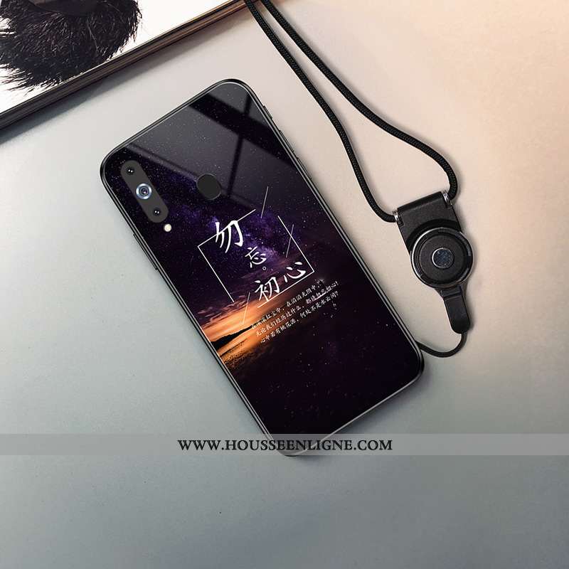 Étui Samsung Galaxy A8s Créatif Fluide Doux Coque Bleu Marin Protection Verre Ciel Étoilé Bleu Foncé