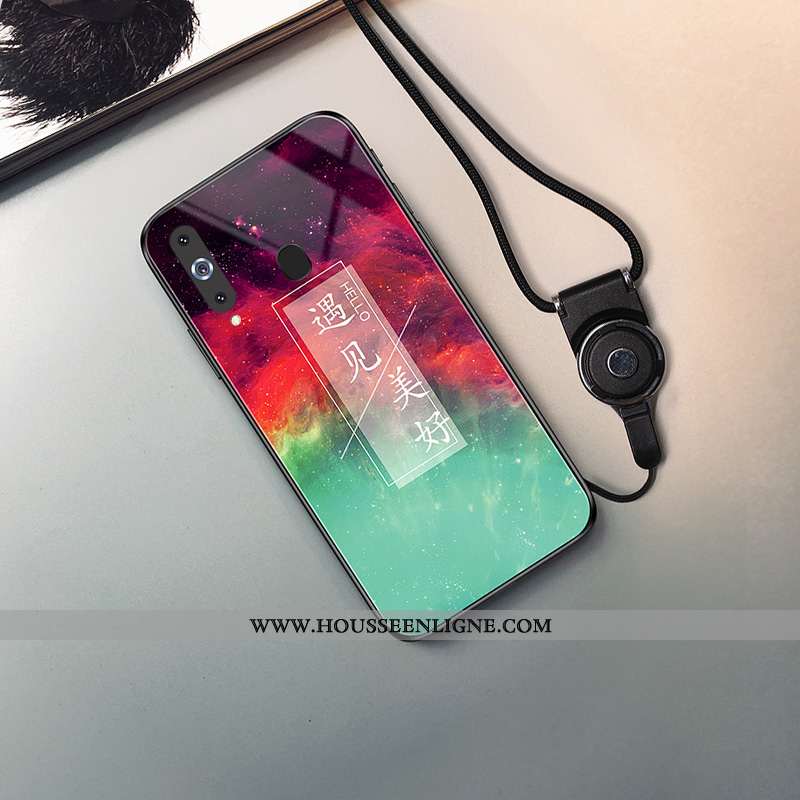 Étui Samsung Galaxy A8s Créatif Fluide Doux Coque Bleu Marin Protection Verre Ciel Étoilé Bleu Foncé