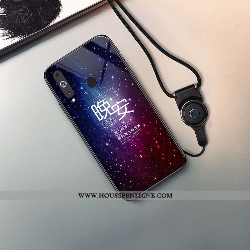 Étui Samsung Galaxy A8s Créatif Fluide Doux Coque Bleu Marin Protection Verre Ciel Étoilé Bleu Foncé