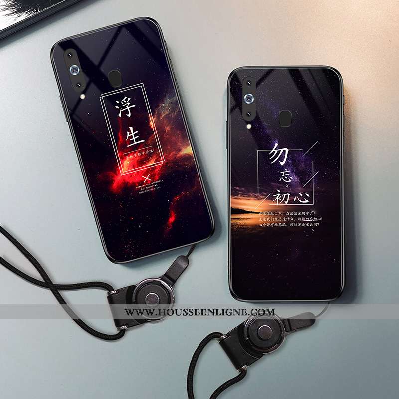 Étui Samsung Galaxy A8s Créatif Fluide Doux Coque Bleu Marin Protection Verre Ciel Étoilé Bleu Foncé