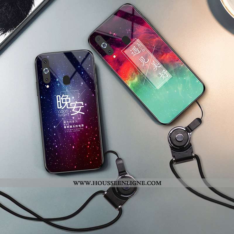 Étui Samsung Galaxy A8s Créatif Fluide Doux Coque Bleu Marin Protection Verre Ciel Étoilé Bleu Foncé