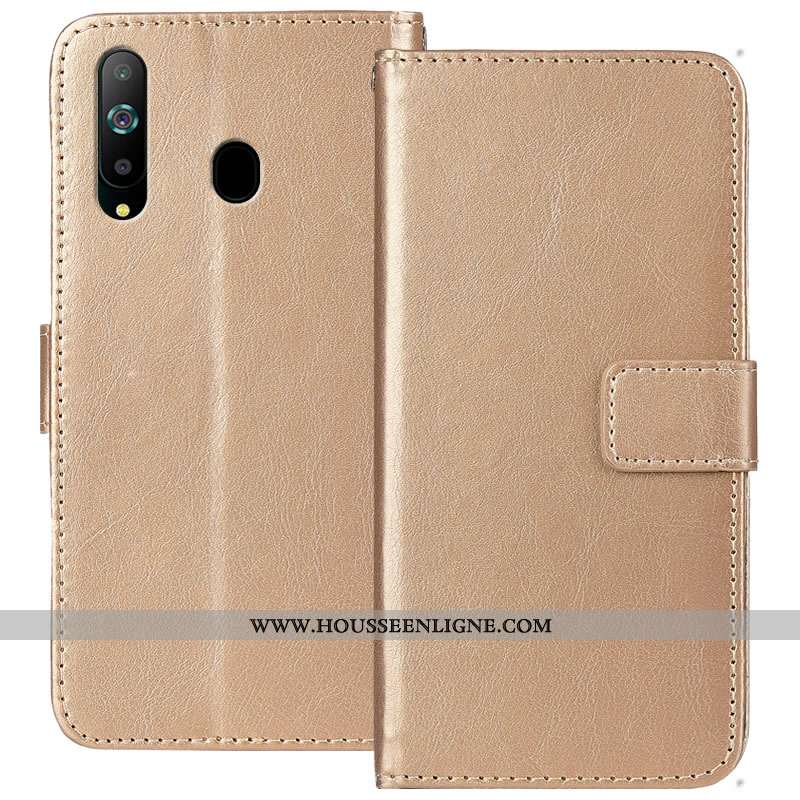 Étui Samsung Galaxy A8s Cuir Fluide Doux Protection Housse Coque Bordure Bleu Foncé