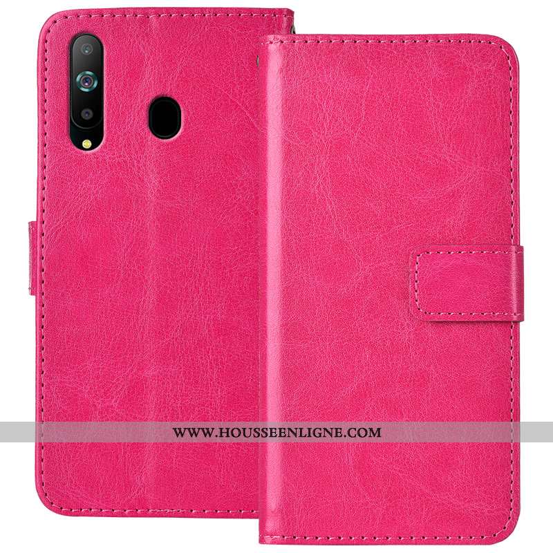 Étui Samsung Galaxy A8s Cuir Fluide Doux Protection Housse Coque Bordure Bleu Foncé