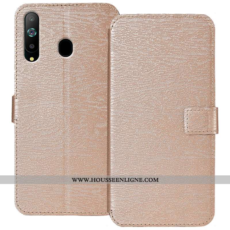 Étui Samsung Galaxy A8s Cuir Fluide Doux Protection Housse Coque Bordure Bleu Foncé