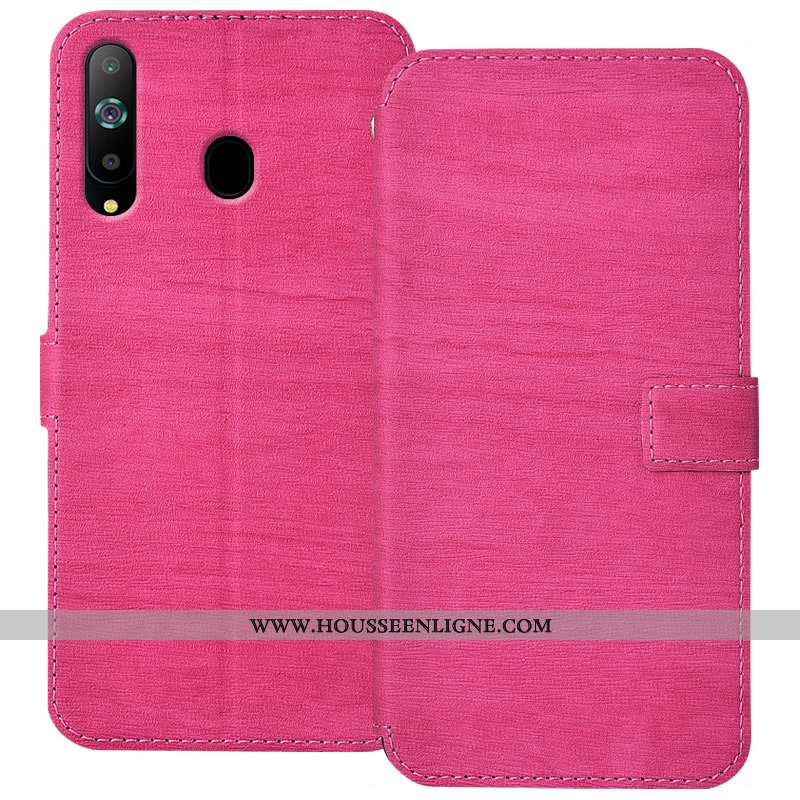 Étui Samsung Galaxy A8s Cuir Fluide Doux Protection Housse Coque Bordure Bleu Foncé