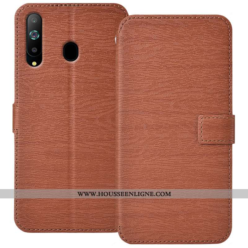 Étui Samsung Galaxy A8s Cuir Fluide Doux Protection Housse Coque Bordure Bleu Foncé