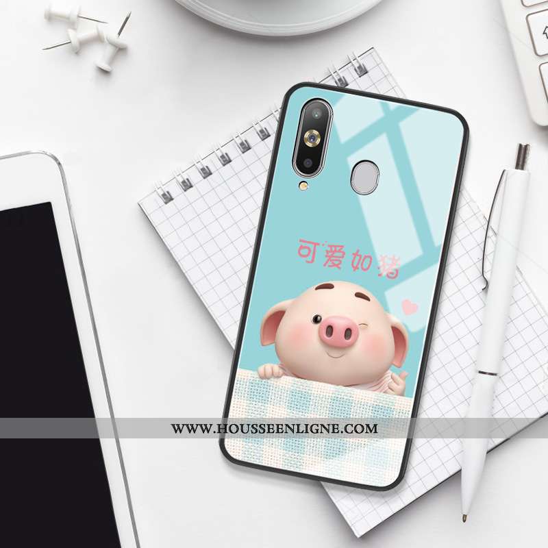 Étui Samsung Galaxy A8s Dessin Animé Charmant Net Rouge Personnalité Verre Miroir Rose