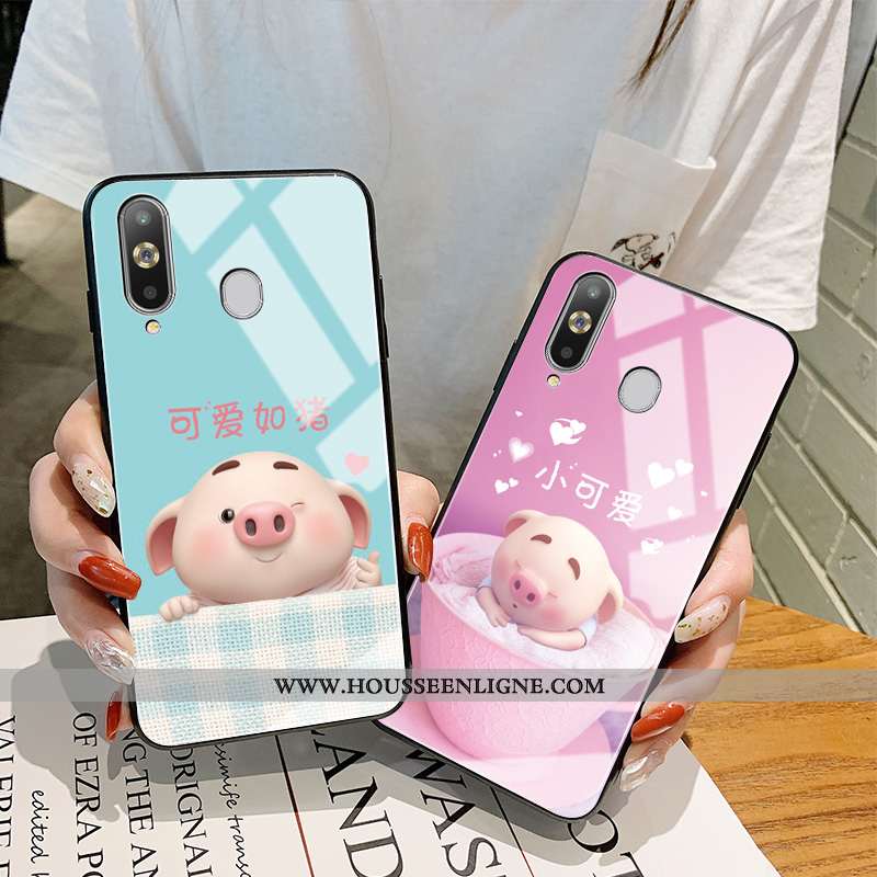 Étui Samsung Galaxy A8s Dessin Animé Charmant Net Rouge Personnalité Verre Miroir Rose