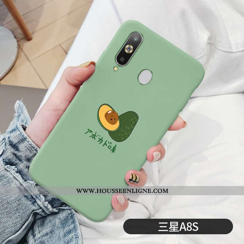 Étui Samsung Galaxy A8s Délavé En Daim Fluide Doux Étoile Coque Incassable Simple Bovins Rose