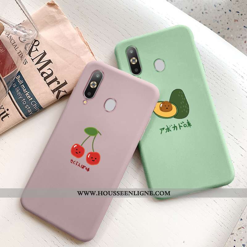 Étui Samsung Galaxy A8s Délavé En Daim Fluide Doux Étoile Coque Incassable Simple Bovins Rose