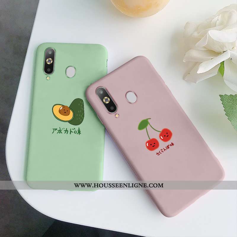 Étui Samsung Galaxy A8s Délavé En Daim Fluide Doux Étoile Coque Incassable Simple Bovins Rose