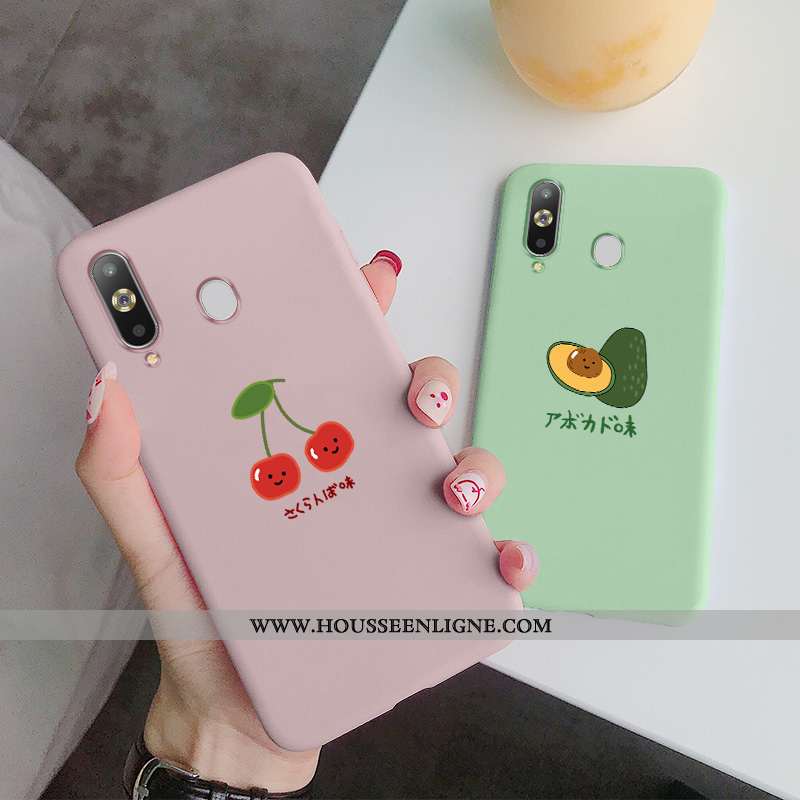 Étui Samsung Galaxy A8s Délavé En Daim Fluide Doux Étoile Coque Incassable Simple Bovins Rose