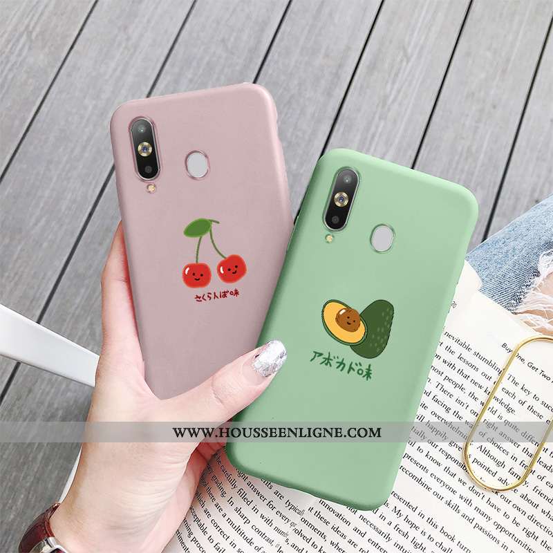 Étui Samsung Galaxy A8s Délavé En Daim Fluide Doux Étoile Coque Incassable Simple Bovins Rose