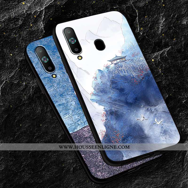 Étui Samsung Galaxy A8s Délavé En Daim Personnalité Silicone Protection Téléphone Portable Personnal