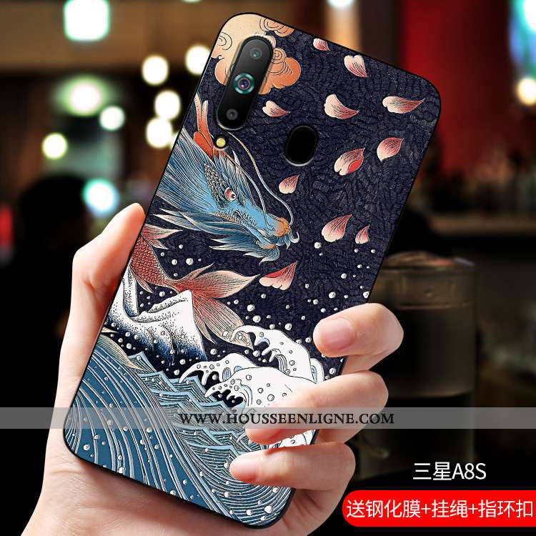 Étui Samsung Galaxy A8s Délavé En Daim Personnalité Silicone Protection Téléphone Portable Personnal