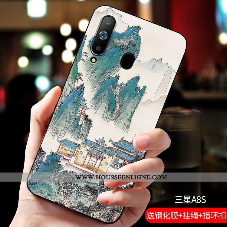 Étui Samsung Galaxy A8s Délavé En Daim Personnalité Silicone Protection Téléphone Portable Personnal