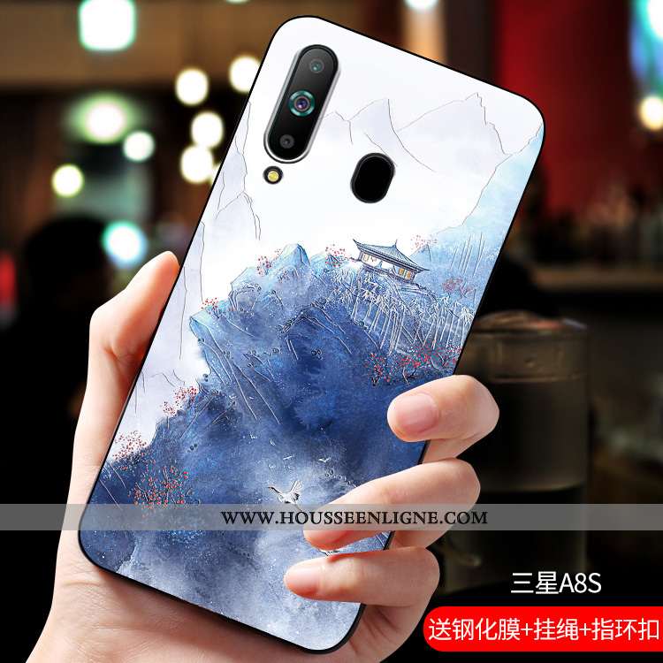 Étui Samsung Galaxy A8s Délavé En Daim Personnalité Silicone Protection Téléphone Portable Personnal