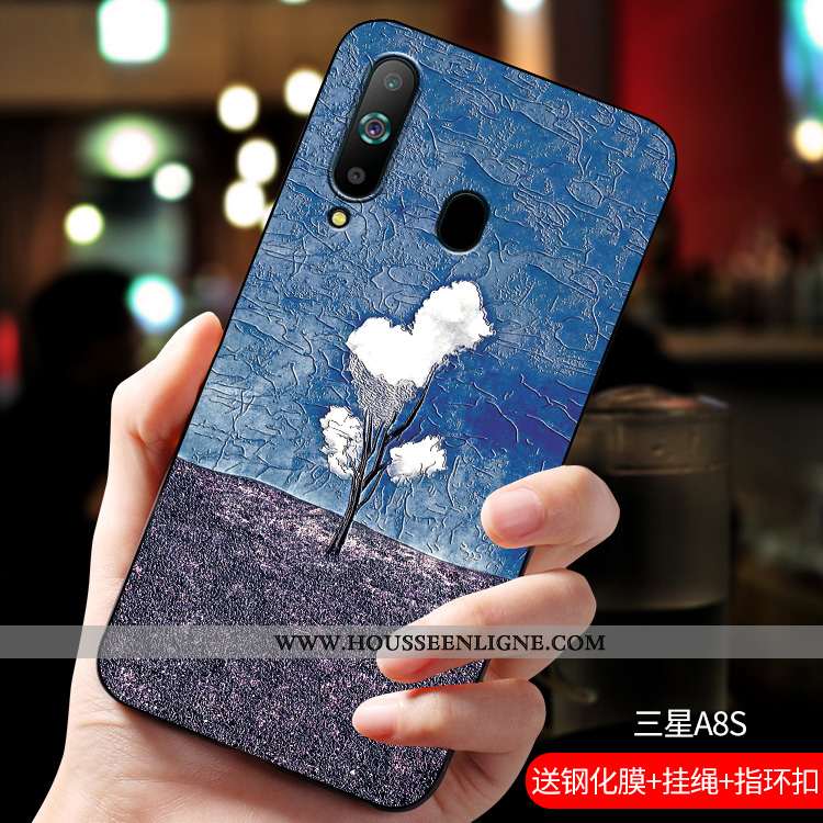 Étui Samsung Galaxy A8s Délavé En Daim Personnalité Silicone Protection Téléphone Portable Personnal