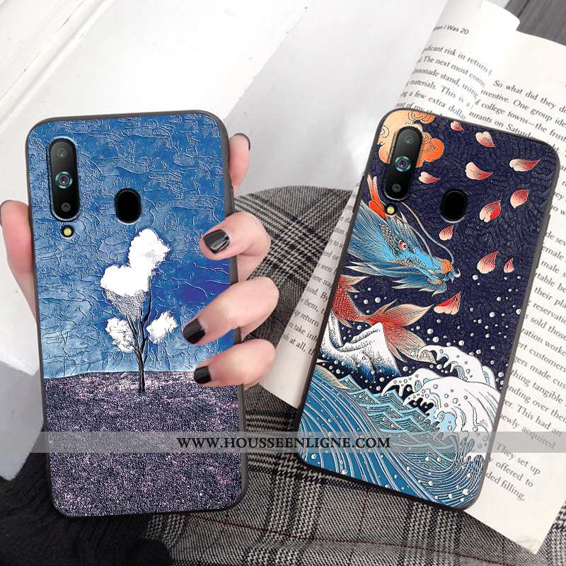 Étui Samsung Galaxy A8s Délavé En Daim Personnalité Silicone Protection Téléphone Portable Personnal