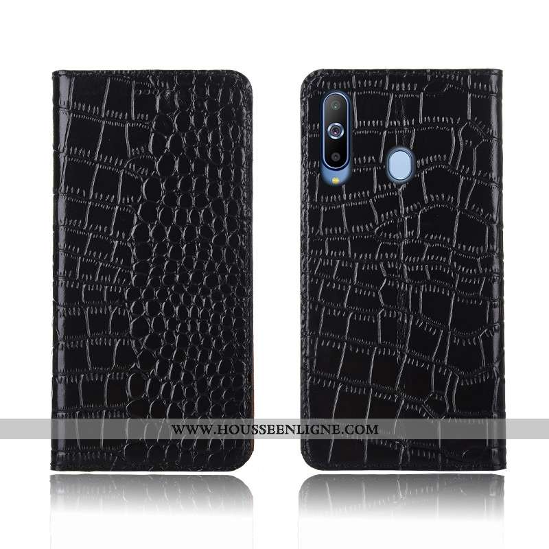 Étui Samsung Galaxy A8s Protection Cuir Véritable Cuir Silicone Crocodile Incassable Tout Compris Ma
