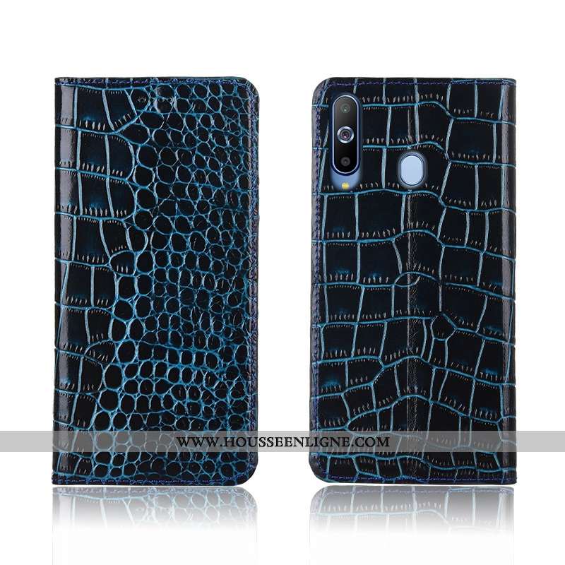 Étui Samsung Galaxy A8s Protection Cuir Véritable Cuir Silicone Crocodile Incassable Tout Compris Ma