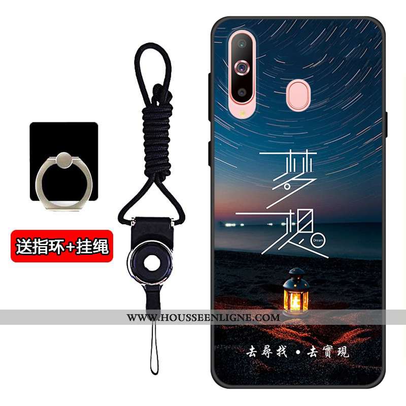 Étui Samsung Galaxy A8s Protection Fluide Doux Tout Compris Personnalisé Bleu Marin Téléphone Portab