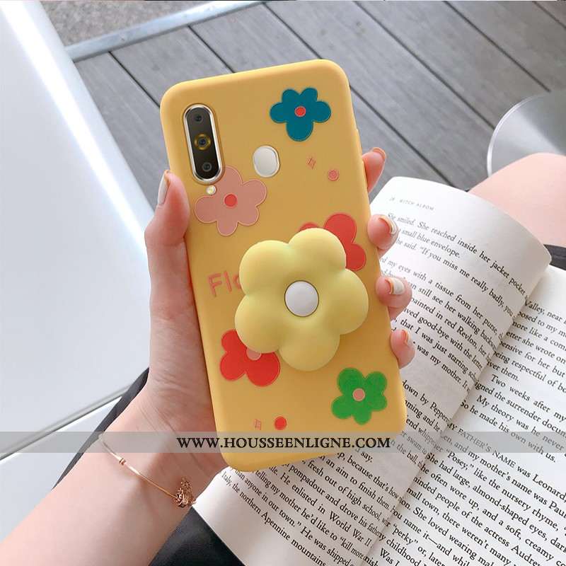 Étui Samsung Galaxy A8s Protection Personnalité Fleur Jaune Support Coque