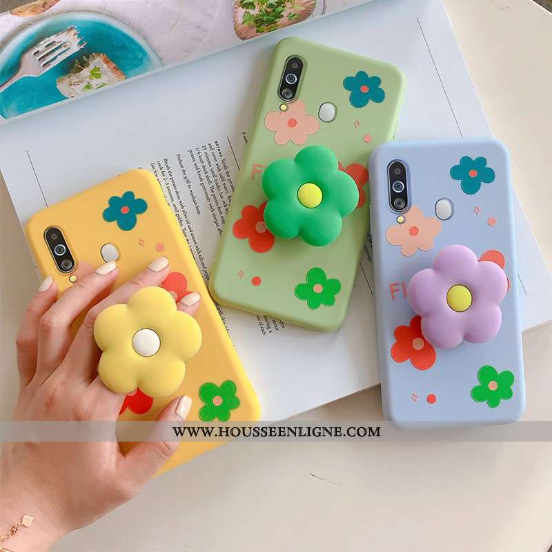 Étui Samsung Galaxy A8s Protection Personnalité Fleur Jaune Support Coque