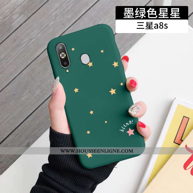 Étui Samsung Galaxy A8s Protection Tendance Étoile Silicone Vert Tout Compris Net Rouge Verte
