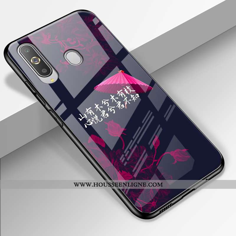 Étui Samsung Galaxy A8s Silicone Protection Ciel Étoilé Étoile Rouge Verre Coque Rose