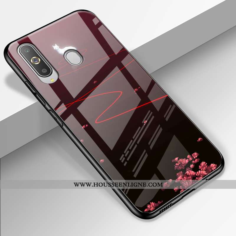 Étui Samsung Galaxy A8s Silicone Protection Ciel Étoilé Étoile Rouge Verre Coque Rose