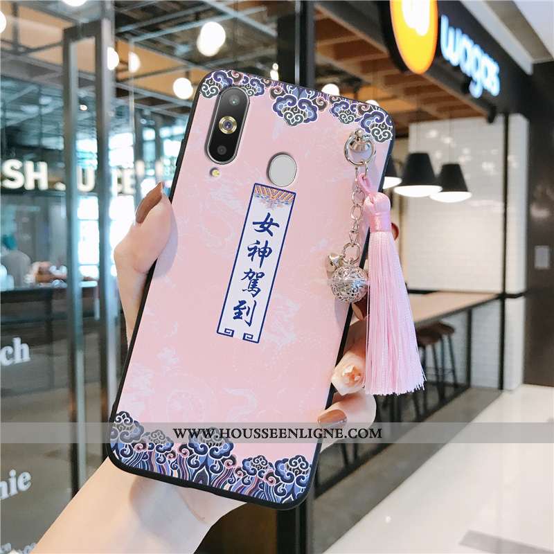 Étui Samsung Galaxy A8s Silicone Protection Net Rouge Vent Étoile À Franges Créatif Rose