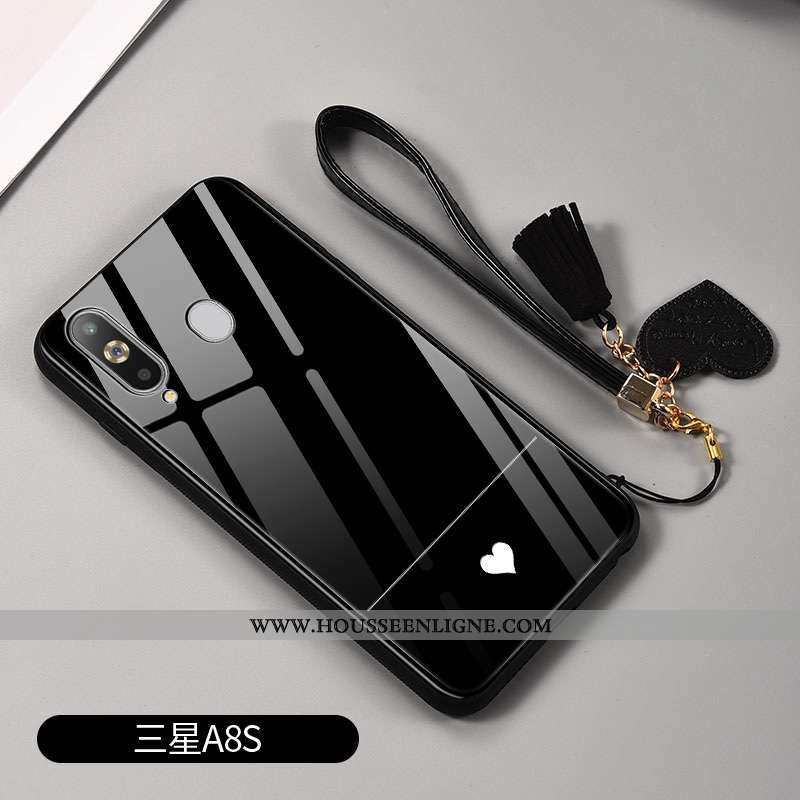Étui Samsung Galaxy A8s Silicone Protection Simple Nouveau Tout Compris Étoile Miroir Noir