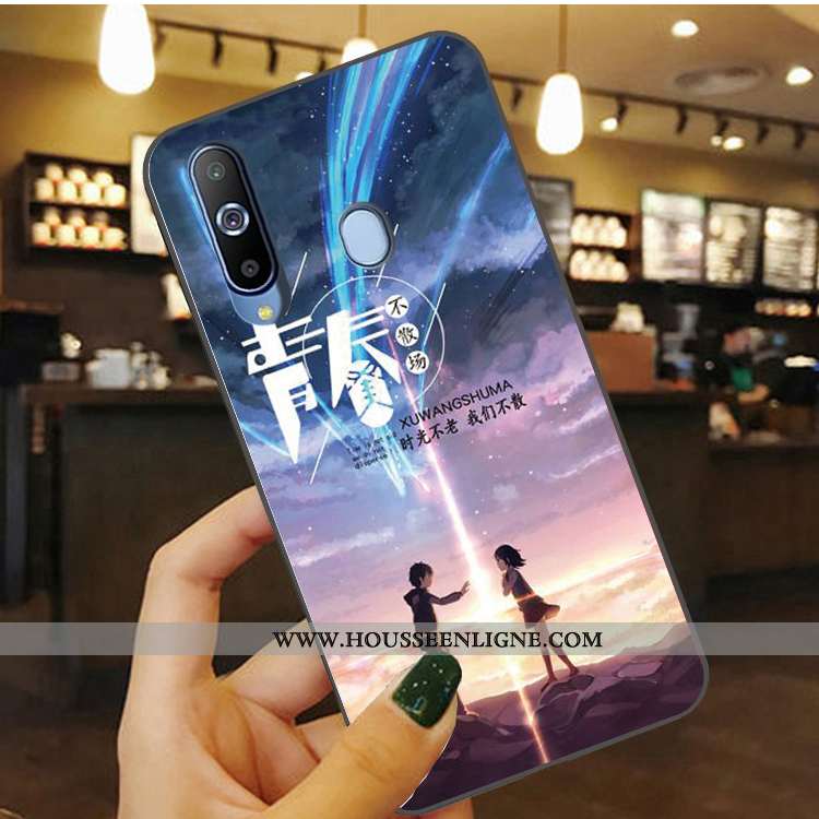 Étui Samsung Galaxy A8s Silicone Protection Étoile Bleu Fluide Doux Téléphone Portable