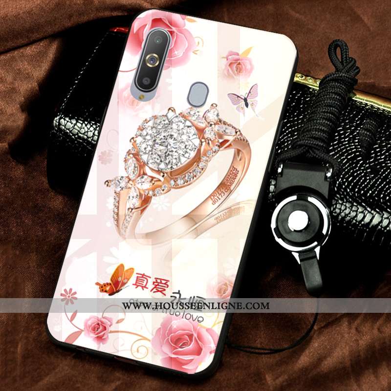 Étui Samsung Galaxy A8s Verre Personnalité Tempérer Incassable Rose Frais Tout Compris