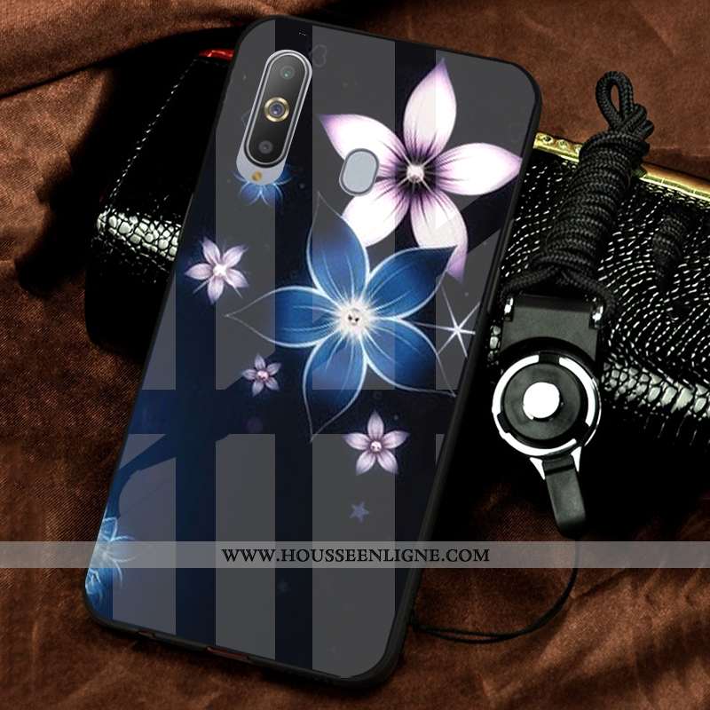 Étui Samsung Galaxy A8s Verre Personnalité Tempérer Incassable Rose Frais Tout Compris
