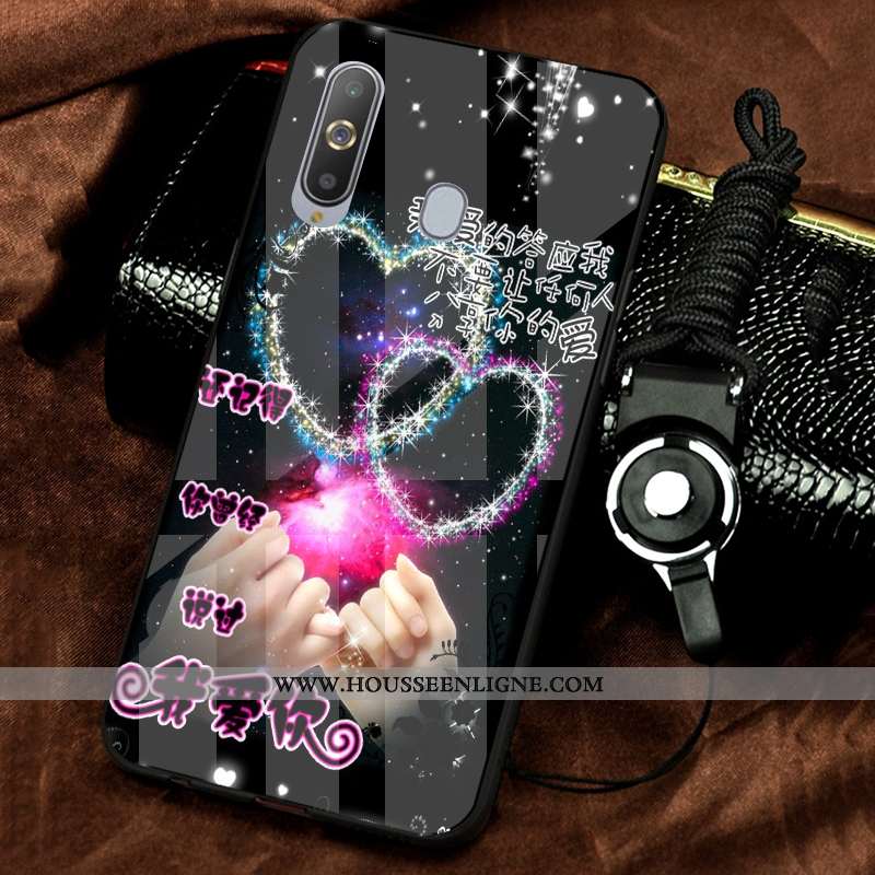 Étui Samsung Galaxy A8s Verre Personnalité Tempérer Incassable Rose Frais Tout Compris