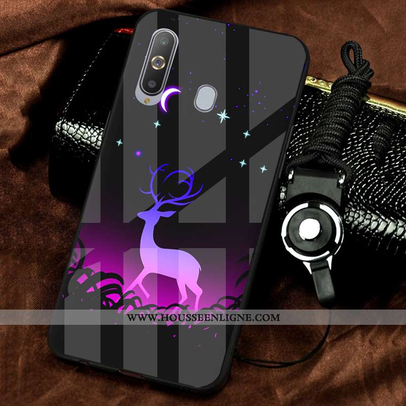 Étui Samsung Galaxy A8s Verre Personnalité Tempérer Incassable Rose Frais Tout Compris