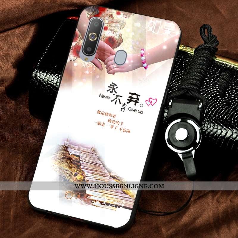 Étui Samsung Galaxy A8s Verre Personnalité Tempérer Incassable Rose Frais Tout Compris