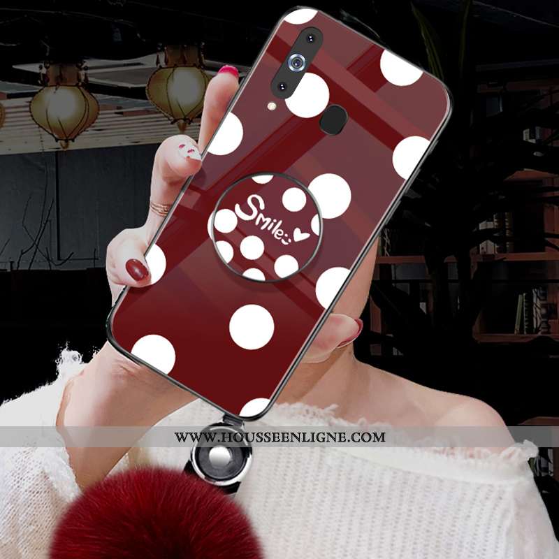 Étui Samsung Galaxy A8s Verre Vintage Point D'onde Téléphone Portable Nouveau Coque Noir