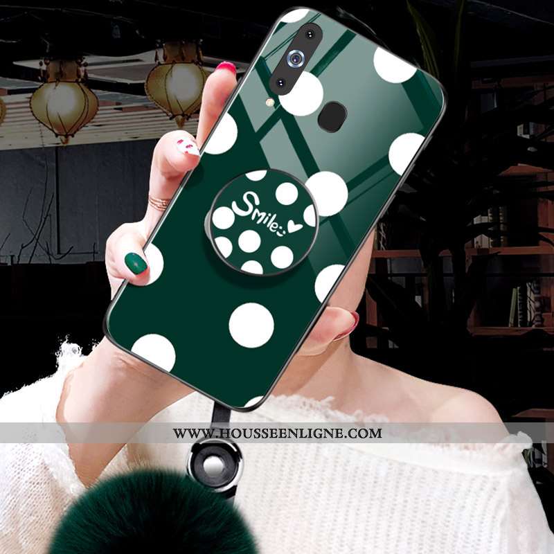 Étui Samsung Galaxy A8s Verre Vintage Point D'onde Téléphone Portable Nouveau Coque Noir