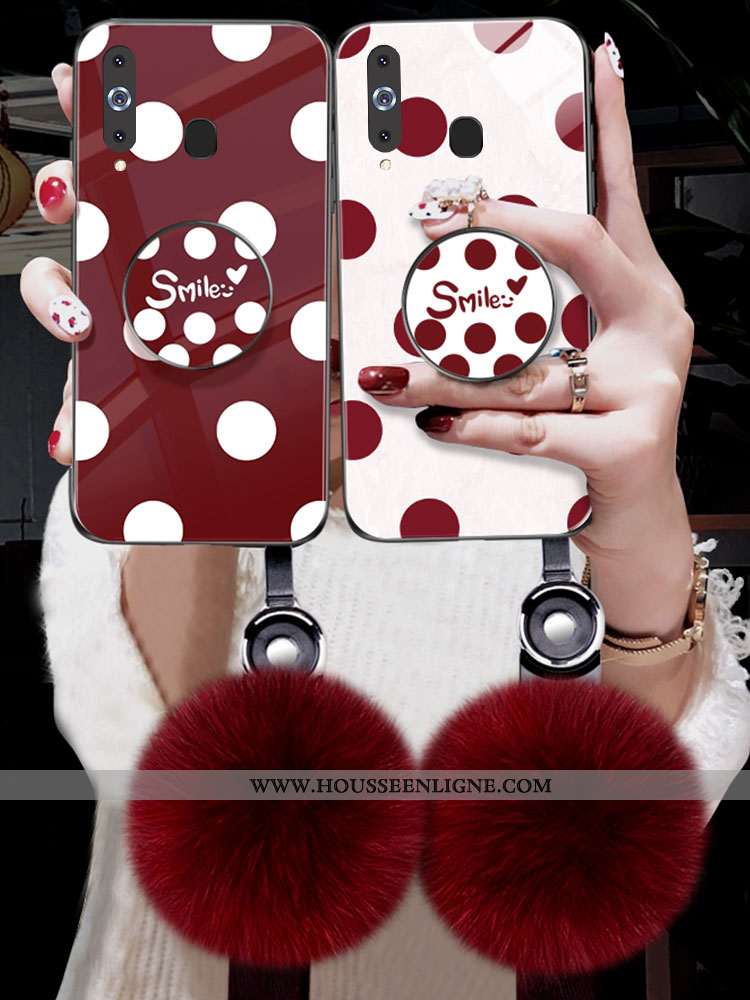 Étui Samsung Galaxy A8s Verre Vintage Point D'onde Téléphone Portable Nouveau Coque Noir