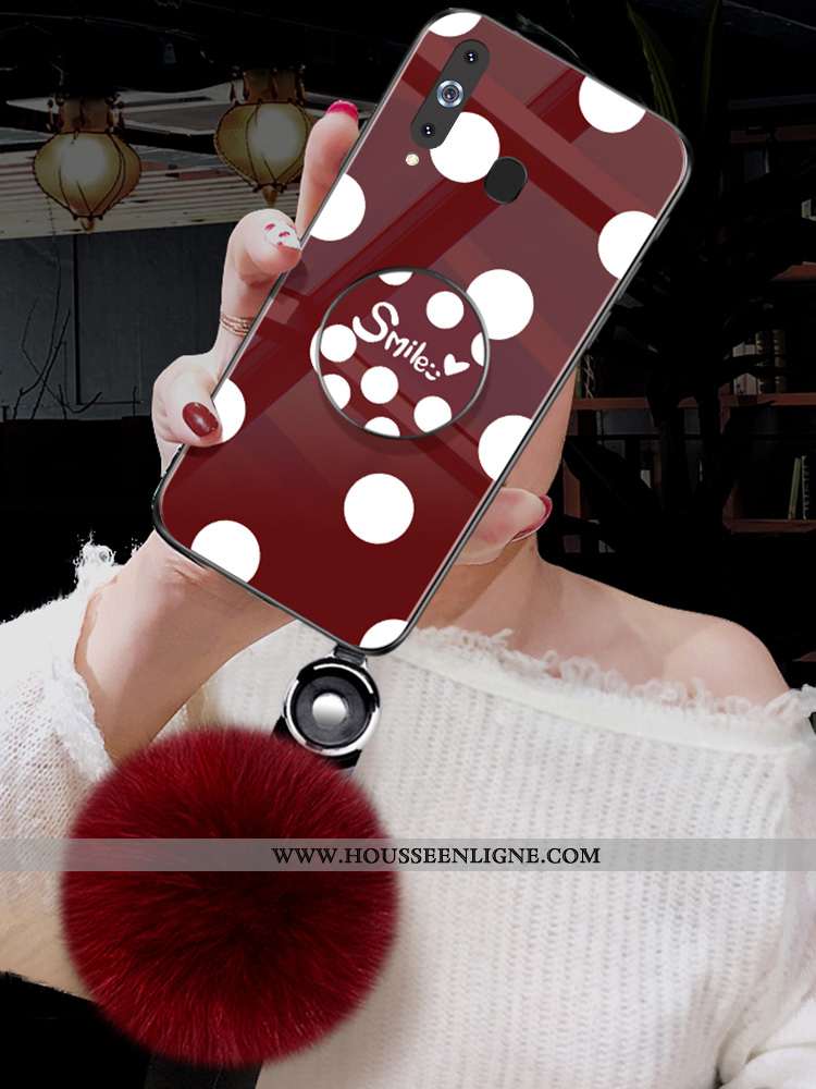 Étui Samsung Galaxy A8s Verre Vintage Point D'onde Téléphone Portable Nouveau Coque Noir